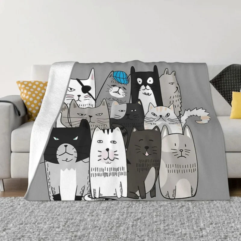 Prostor Živali Odejo Flanela Dekoracijo Mačke Meme Prenosni Doma Bedspread