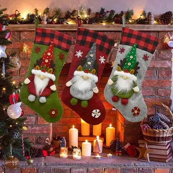Novo Leto je Za Domačo Pisarno Kamin Dekoracijo Božični Dekor DIY Božične Nogavice Otroci Candy Bag Božič Darilo Vrečke Okraski
