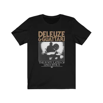 Deleuze in Guattari in Foucault Mashup Disciplini in T-shirt
